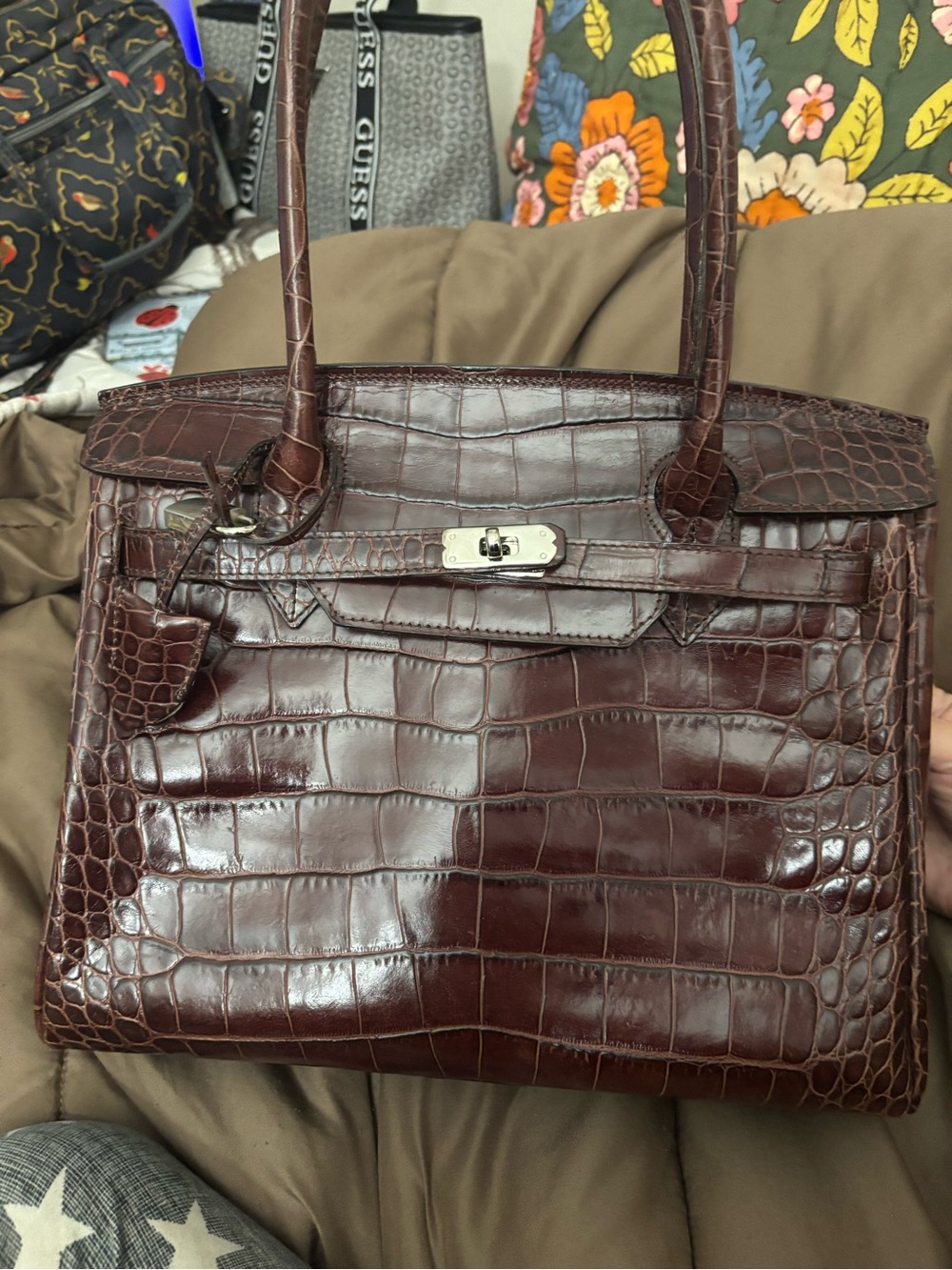 Vintage Lederer birkin style leather Italian bag - Picture 5 of 12